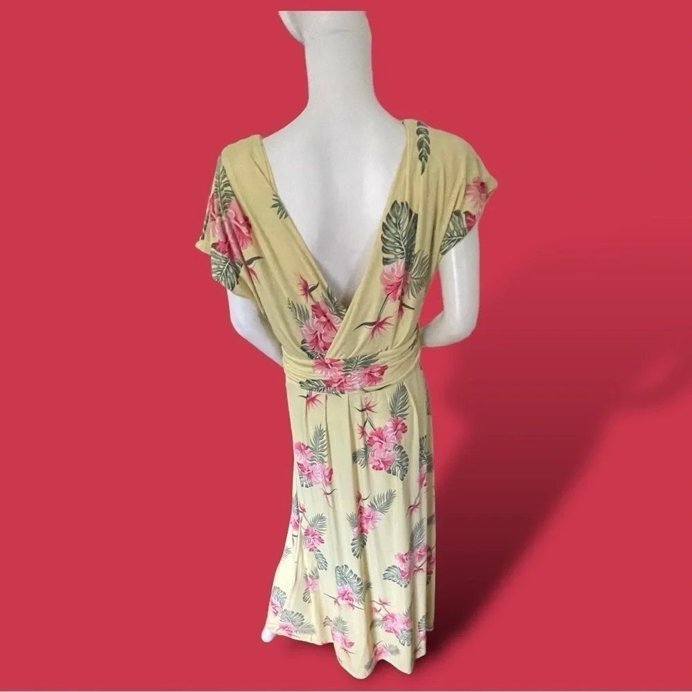 IMAN Boho Chic Tropical Floral Maxi Dress Size Large